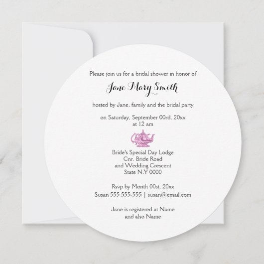 Invitation Noir rose thé (Dos)