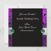 INVITATION NOIR ROSE VIOLET BICYCLETTE MARIAGE DAMAS INITIALE (Dos)