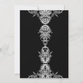 Invitation Noir Roses Blanches Crâne de squelette Fiançailles (Dos)