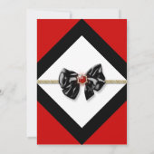 Invitation Noir rouge blanc or PERSONNALISER (Dos)