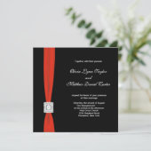 Invitation Noir rouge Bow rouge noir Mariage (Debout devant)