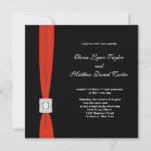 Invitation Noir rouge Bow rouge noir Mariage (Devant)