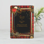 Invitation Noir rouge Noël et Mariage or (Debout devant)