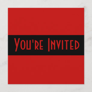 Invitation noir rouge simple