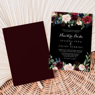 Invitation Noir rustique Botanique Nuestra Boda Mariage