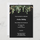INVITATION NOIR SAGE EUCALYPTUS ANNIVERSAIRE (Devant)