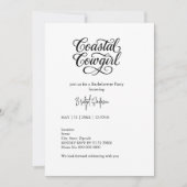 Invitation noir script côtier cowgirl bachelorée (Devant)