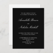 Invitation NOIR | Simple Elegant Minimal Mariage NUMÉRIQUE (Devant / Derrière)