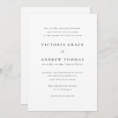 Invitation Noir simple typographie Mariage officiel (Devant / Derrière)