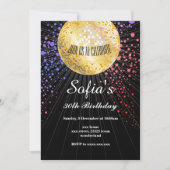 Invitation NOIR, soirée disco, 70's, soirée dansante (Devant)