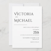 Invitation Noir sur blanc Moderne Mariage Customisé (Devant)
