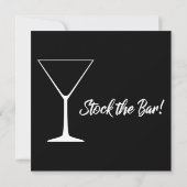 Invitation Noir sur blanc Script Stock le Bar Couples Douche (Dos)