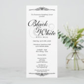 Invitation Noir sur long d'entreprise de gala de danse (Debout devant)