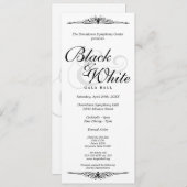Invitation Noir sur long d'entreprise de gala de danse (Devant / Derrière)