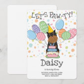 Invitation Noir Tan Bruxelles Griffon Coupé Oreilles Annivers (Devant / Derrière)