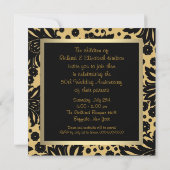 Invitation Noir Tourbillon Or 50e Anniversaire de Mariage (Dos)