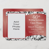 Invitation Noir Tourbillon & Rubis 40e Anniversaire de Mariag (Devant / Derrière)