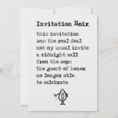 Invitation Noir - un drôle de poème d'invitation (Devant)