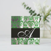 INVITATION NOIR VERT SOIE BLANCHE DOMMASQUE VÊTEMENT MONOGRAM (Debout devant)