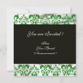 INVITATION NOIR VERT SOIE BLANCHE DOMMASQUE VÊTEMENT MONOGRAM (Dos)