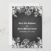 Invitation Noir victorien de Flourish de mariage élégant (Dos)