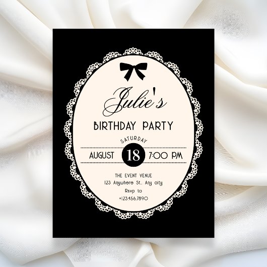 Invitation Noir vintage 