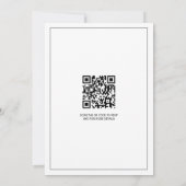 Invitation Noir vintage crête monogramme QR code mariage (Dos)