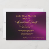 Invitation Noir violet Élégant Embellisement d'or Noël (Dos)