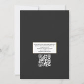 Invitation Noir violet or Floral Mariage gothique Code QR (Dos)