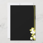 Invitation noire avec fleur jaune et blanche (Dos)