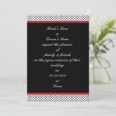 Invitation noire, blanche et rouge de point de (Debout devant)