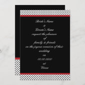 Invitation noire, blanche et rouge de point de (Devant / Derrière)