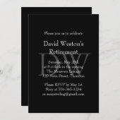Invitation noire classique de retraite de (Devant / Derrière)
