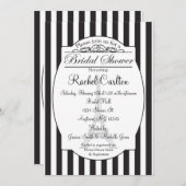 Invitation noire de Fête de la mariée de Paris (Devant / Derrière)