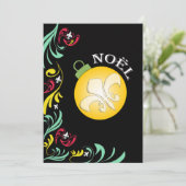 Invitation noire de fête de Noël de Gold Fleur de (Debout devant)