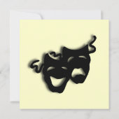 Invitation noire de masques de comédie et de (Dos)