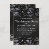 Invitation noire de partie de Bachelorette de (Devant / Derrière)
