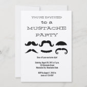 Invitation noire de partie de moustache (Devant)