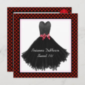 Invitation noire de robe habillée (Devant / Derrière)