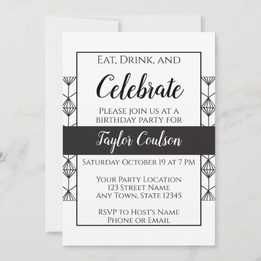 Invitation noire et blanche (Devant)