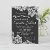 Invitation noire et blanche de Fête de la mariée (Debout devant)