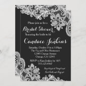 Invitation noire et blanche de Fête de la mariée (Devant / Derrière)