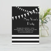 Invitation noire et blanche de la partie de (Debout devant)