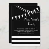 Invitation noire et blanche de la partie de (Devant / Derrière)