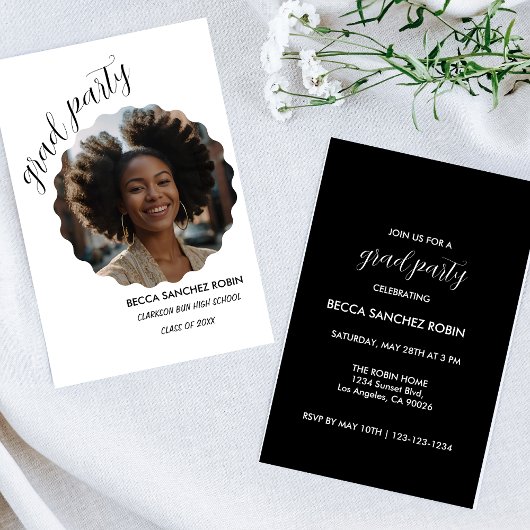 Invitation noire et blanche de la promotion 2025 n