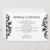 Invitation noire et blanche de mascarade (Dos)