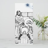 Invitation noire et blanche de nativité (Debout devant)