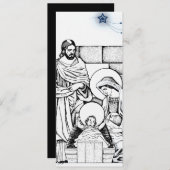 Invitation noire et blanche de nativité (Devant / Derrière)
