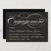 Invitation noire et blanche de partie de (Devant / Derrière)