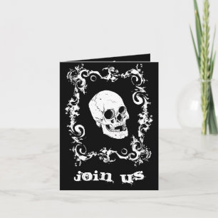 Invitation noire et blanche de partie de Halloween
